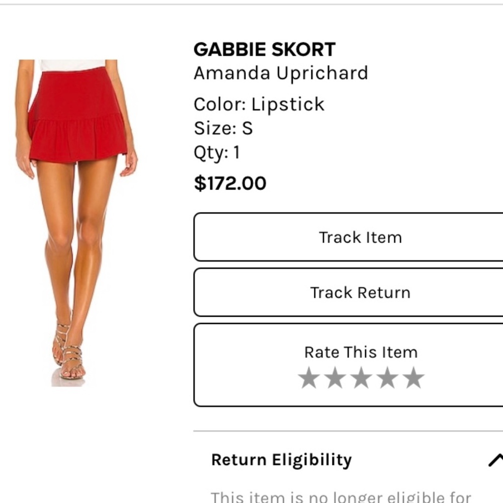 Amanda Uprichard Gabbie Skort NWOT s
